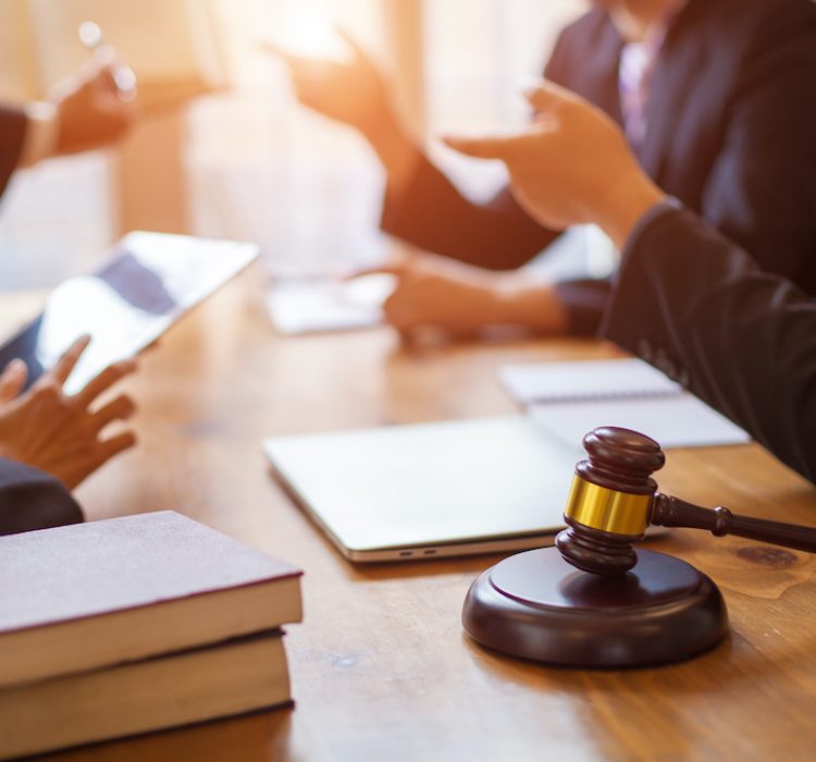Group of business people and lawyers discussing contract papers ,Consultation between a male lawyer and businessman concept